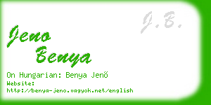 jeno benya business card