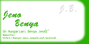 jeno benya business card